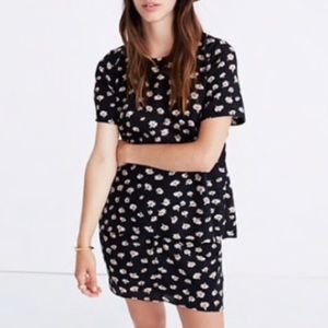 Madewell Silk Button Back Floral Top